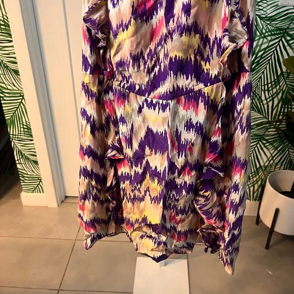Parker Women's Multicolored Racer Back Summer Sun Mini Dress Size Small - Picture 4 of 10